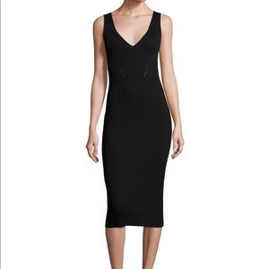 Michael Kors Black Ribbed knot bodycon dress XS